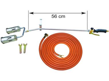 Zdjęcie: Palnik dekarski z podwójną dyszą 60 mm, wąż 5 m PROLINE