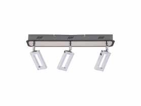 Oprawa ścienno-sufitowa SMD Led Kent 3L WW kolor chrom/wenge 3 x 6 W STRUHM