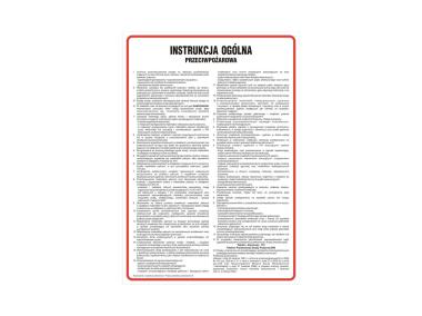 Zdjęcie: Oznaczenie "Instrukcja ogólna przeciwpożarowa" 24,5x35 cm METRO