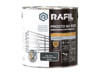 Zdjęcie: Gruntoemalia prosto na rdzę połysk RAL7016 2,5L RAFIL