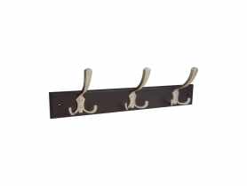 Wieszak 3 haczyki Celebes nikiel wenge 480x70 mm METRO