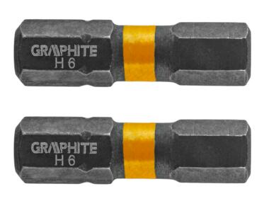 Zdjęcie: Bity udarowe HEX6x25 mm 2 szt. GRAPHITE