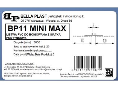 Zdjęcie: Listwa PVC do boniowania z siatka BP11 MINI MAX L300 biały BELL-PLAST