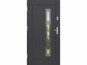 Drzwi zewnętrzne stalowo-drewniane Disting Figaro 04B Antracyt 90 cm lewe KR CENTER