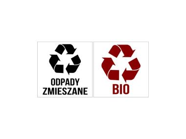 Zdjęcie: Oznaczenie "Bio i Odpady zmieszane" 15x15 cm METRO