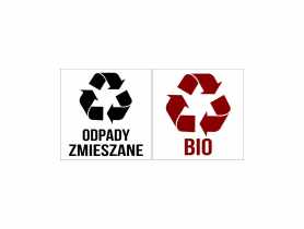 Oznaczenie "Bio i Odpady zmieszane" 15x15 cm METRO
