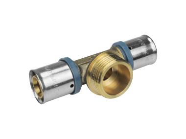 Zdjęcie: Trójnik zaciskowy PEX 20x3/4x20 gwint zewnętrzny TYCNER