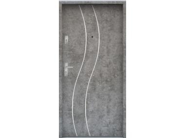 Zdjęcie: Drzwi wejściowe do mieszkań Bastion R-59 Beton srebrny 90 cm prawe ODR KR CENTER