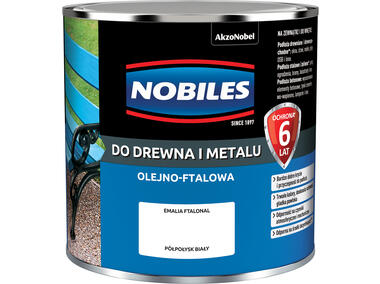 Zdjęcie: Farba ftalowa do drewna i metalu Ftalonal 0,25 L biała półpołysk NOBILES
