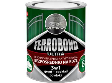 Zdjęcie: Farba antykorozyjna Ferrobond Ultra młotek antracyt 0,7L JURGA