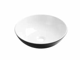 Umywalka nablatowa Tinos Trend 39,5 cm czarno-biała INVENA