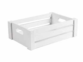 Skrzynka drewniana dekoracyjna 27,5x18x9,5 cm biała TIN TOURS
