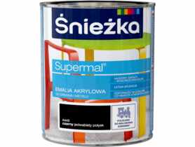 Farba emaliowo-akrylowa Supermal 0,8 L czarna ŚNIEŻKA