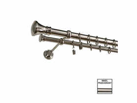 Karnisz podwójny Zeus fi 25 mm - 240 cm colloseum nikiel KARWEL
