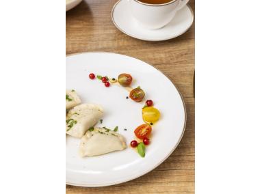 Zdjęcie: Talerz płytki 26 cm Bella Złota Linia kremowyowy ALTOMDESIGN