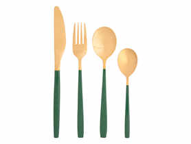 Sztućce Noble Gold Green komplet 24 sztuki w pudełku flok ALTOMDESIGN