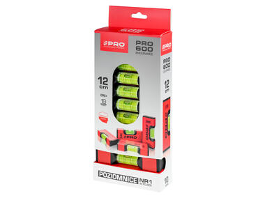 Zdjęcie: Poziomnica mini PRO600 malowana czerwona 12 cm PRO