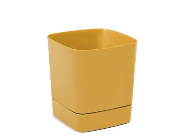 Zdjęcie: Donica z podstawką Clima 300x300 mm musztardowy LAMELA