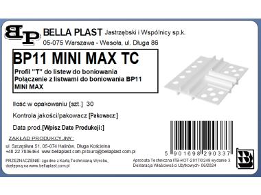 Zdjęcie: Łącznik PVC w kształcie litery T BP11 Mini Max TC biały, do listew do boniowania BP11 BELLA PLAST