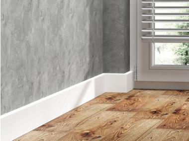 Zdjęcie: Listwa przypodłogowa PVC Status Line 80x15 mm 2,2 m biały RAL9003 lakier półmat CEZAR