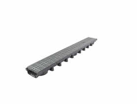Odwodnienie liniowe kanał z kratką PP line popiel A 15, 1000x131x63 mm ZMM MAXPOL