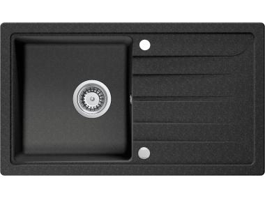 Zdjęcie: Zlewozmywak granitowy Galactic grafitowy 1-komorowy 76x44x16,5 cm DEANTE