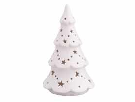Figurka porcelanowa Choinka oświetlenie LED 9x9x15,5 cm ALTOMDESIGN