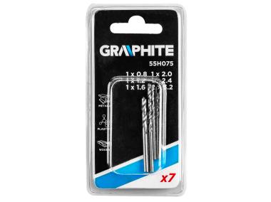 Zdjęcie: Wiertła precyzyjne 0.8-3.2 mm, zestaw 7 szt. GRAPHITE