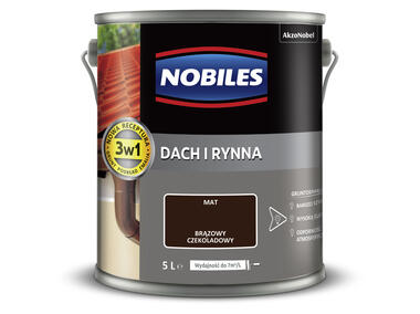 Zdjęcie: Farba emalia do dachów i rynien 5 L brązowa NOBILES