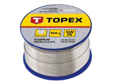 Zdjęcie: Lut cynowy 60% Sn, drut 0.7 mm, 100 g TOPEX