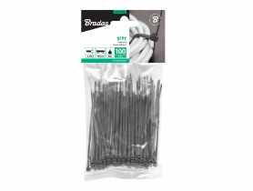 Taśma kablowa 2,5 x 100 mm Grey 100 sztuk - karta BRADAS