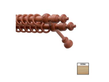 Zdjęcie: Karnisz podwójny Hermes 160 cm kółko sosna KARWEL