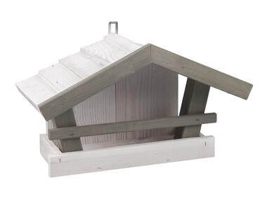 Zdjęcie: Karmnik ze ścianą biały drewniany 39x19x23 cm TIN TOURS