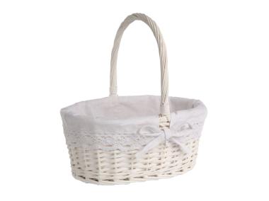 Zdjęcie: Koszyk wiklinowy z rączką 26x17x11 cm biały ALTOMDESIGN