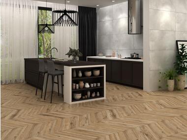 Zdjęcie: Gres szkliwiony drewnopodobny Roverwood Natural 20x120 cm Ceramika NETTO