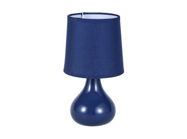 Zdjęcie: Lampa stołowa z podstawą ceramiczną 13x23,5 cm granatowa ALTOMDESIGN