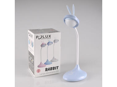 Zdjęcie: Lampka biurkowa LED Rabbit niebieska akumulator+USB POLUX