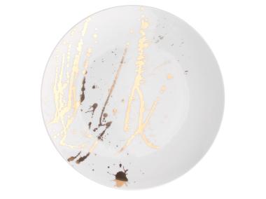 Zdjęcie: Talerz płytki Splendor 28 cm biały złoty KAROLINA