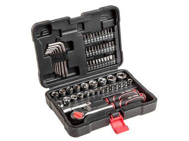 Zdjęcie: Zestaw kluczy nasadowych 1/4", 3/8", 63 sztuki TOP TOOLS
