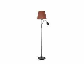 Lampa podłogowa Artemis plus, czarna podstawa, cappuccino abażur ADRILUX