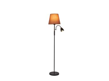 Zdjęcie: Lampa podłogowa Artemis plus, czarna podstawa, cappuccino abażur ADRILUX