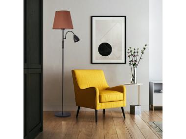 Zdjęcie: Lampa podłogowa Artemis plus, czarna podstawa, cappuccino abażur ADRILUX