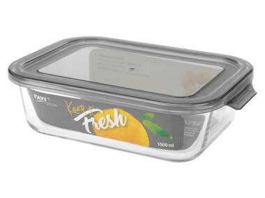 Zdjęcie: Pojemnik ze szkła żaroodpornego 1000 ml prostokąt, wzór Grey, Keep it fresh DECOR