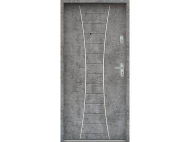 Zdjęcie: Drzwi wejściowe do mieszkań Bastion R-63 Beton srebrny 80 cm lewe OSP KR CENTER
