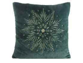 Poduszka dekoracyjna świąteczna 45x45 cm ciemnozielono-złota EUROFIRANY