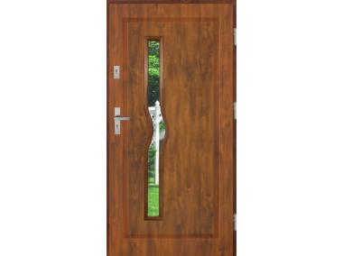 Zdjęcie: Drzwi zewnętrzne stalowo-drewniane Disting Mario 05 Dąb złoty 90 cm prawe KR CENTER