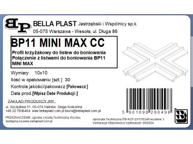 Zdjęcie: Łącznik PVC krzyżowy BP11 Mini Max CC biały, do listew do boniowania BELLA PLAST