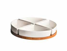 Zestaw 4 naczyń Regular na podstawie bambusowej 25,5 cm ALTOM DESIGN