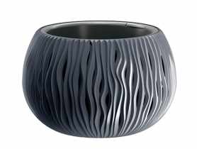 Doniczka Bowl Sandy 29x19 cm antracytowa PROSPERPLAST