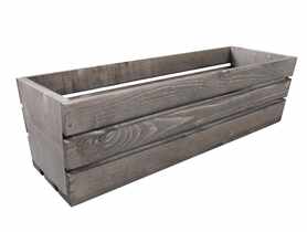 Skrzynka drewniana 50x18x15 cm szara TIN TOURS